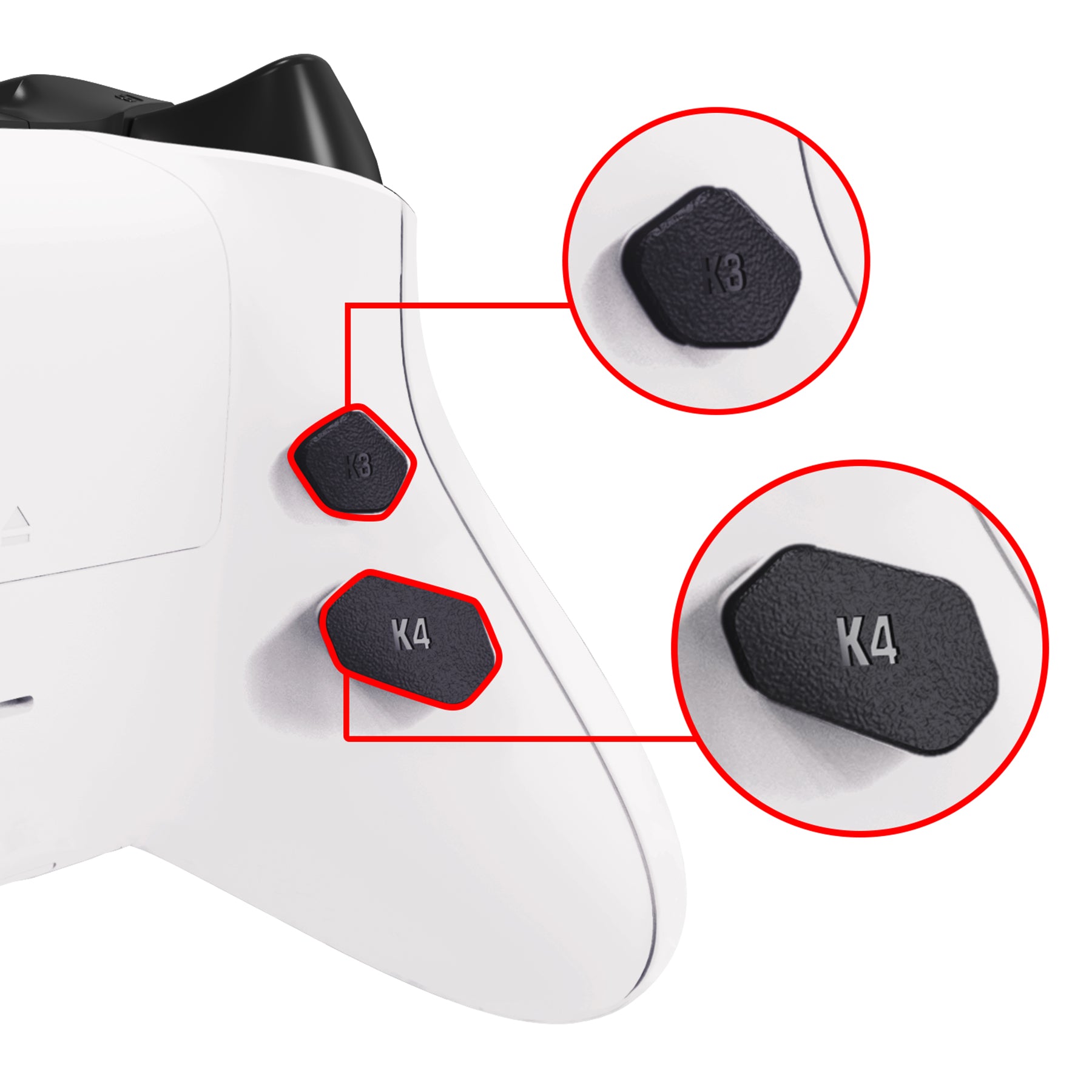 eXtremeRate White HOPE Remappable Back Button Kit for Xbox Series X/S Controller - Upgrade Board, Shell & Side Rails (Controller Not Included) | Perfect for Competitive Gaming & Custom Mods RX3P3008