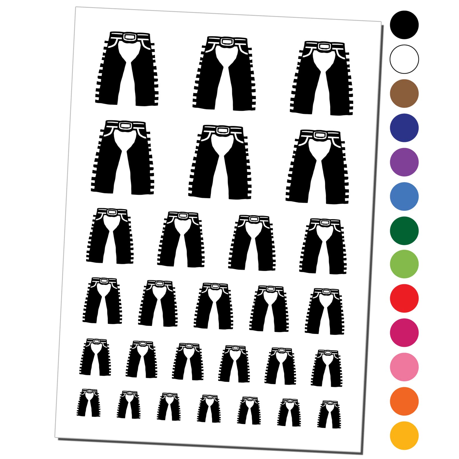 Cowboy Rodeo Pants Chaps - Waterproof Fake Tattoo Set for Western Costume & Rodeo Party - Temporary Body Art Collection (Black, 1 Sheet) - Perfect for Halloween, Cosplay & Western Theme Events