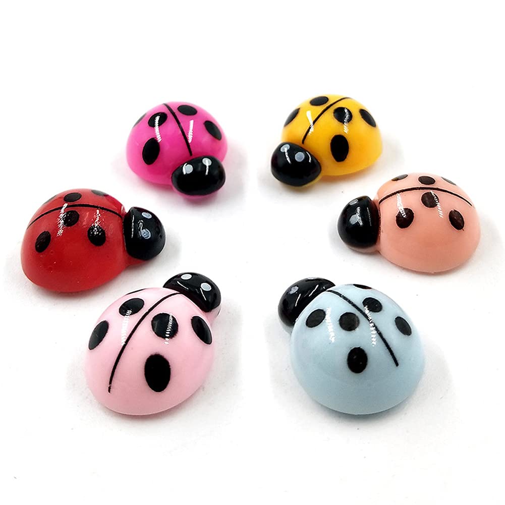 6-Piece Colorful Resin Ladybug Fridge Magnets - Cute Refrigerator Decor, Magnetic Memo Holders for Home & Kitchen Organization - Perfect for Grocery Lists, Photos, and Notes