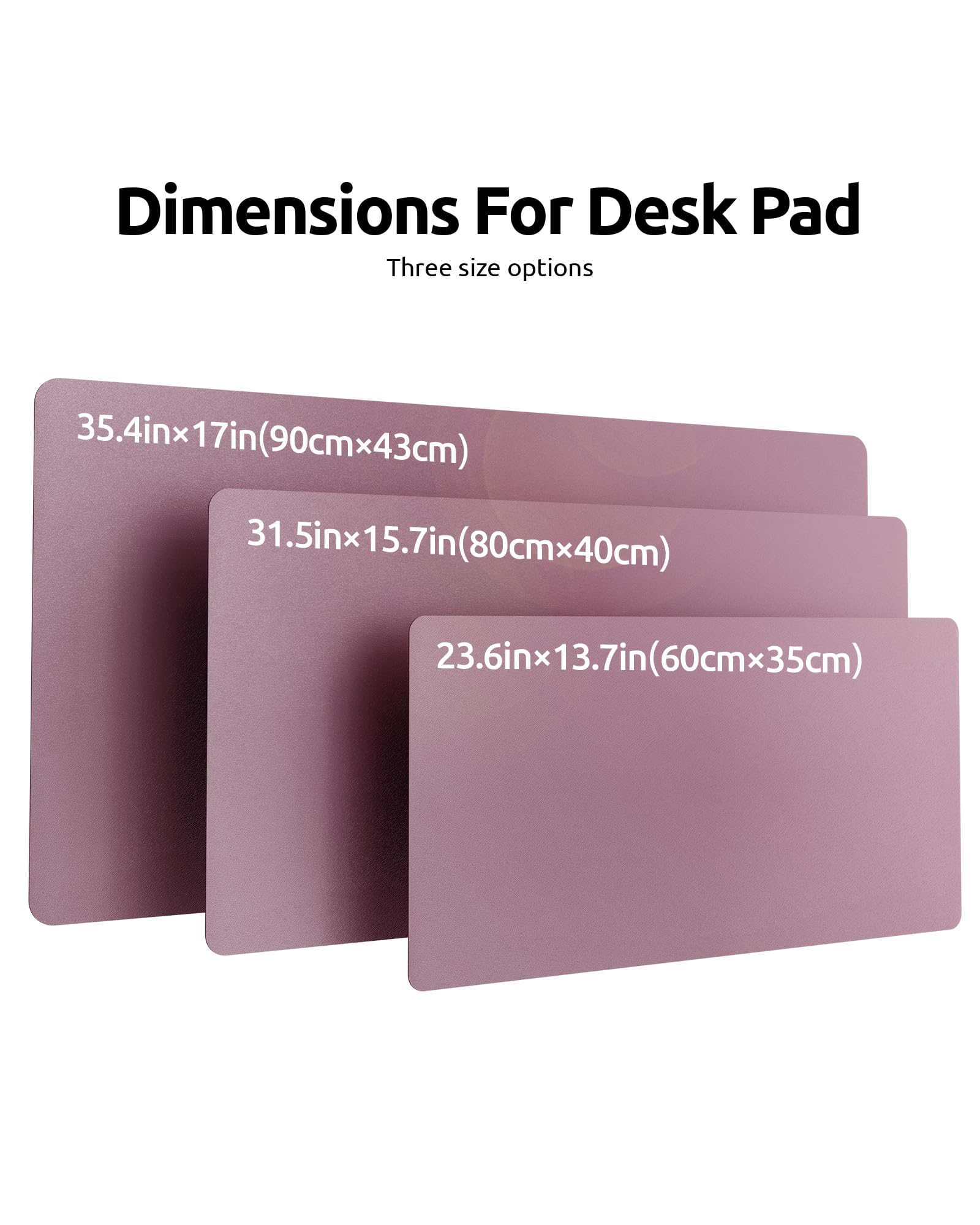 YSAGi Dual-Sided Leather Desk Pad - Large PU Leather Office Desk Mat & Laptop Protector - Waterproof Mouse Pad & Writing Surface for Home & Office Workspace (Dark Pink+Pink, 23.6