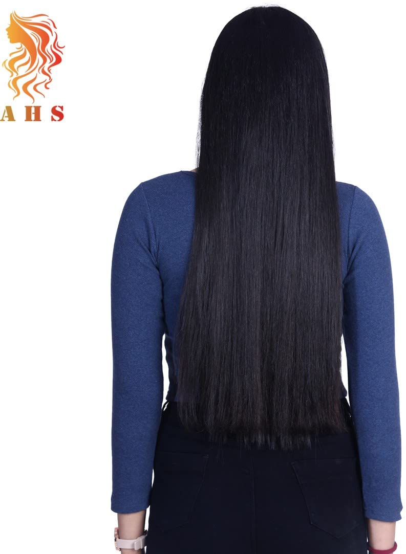 Premium 5 Clip-in Long Straight Brown Hair Extensions for Women (24-26 Inch) - Natural Looking Remy Human Hair for Daily Wear, Parties & Special Occasions