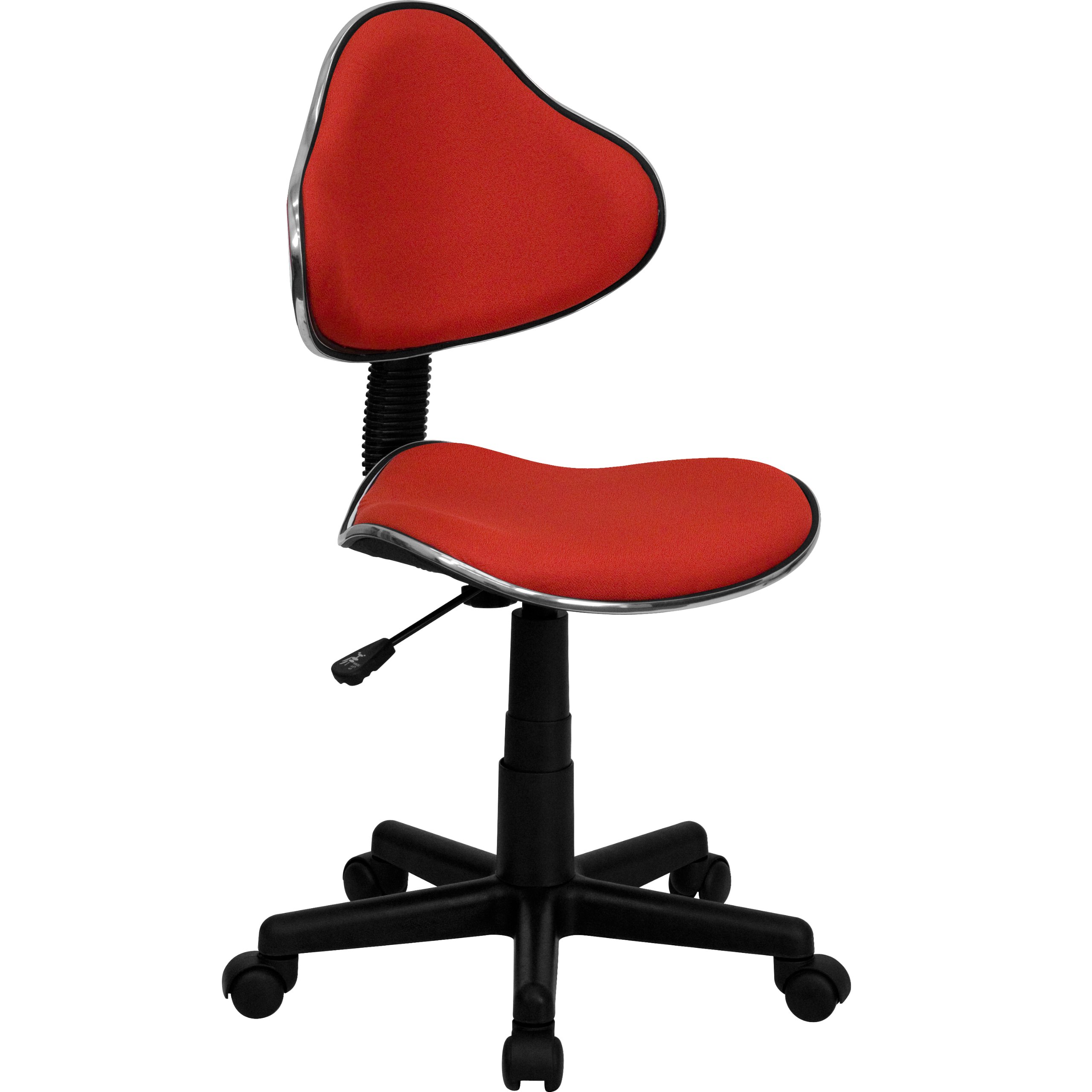 Ergonomic Red Fabric Swivel Office Chair - Adjustable Height & Lumbar Support for Home & Workspace Comfort