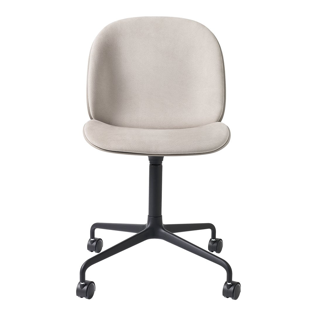 Beetle Meeting Chair - Black Ergonomic Office Chair with 4-Star Base & Casters, Front Upholstered Seat - Perfect for Conference Rooms, Home Offices & Workspaces