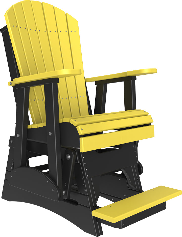 LuxCraft 2-Foot Adirondack Balcony Glider Chair - Outdoor Patio Rocking Chair for Small Spaces, Porch, Deck & Garden Relaxation