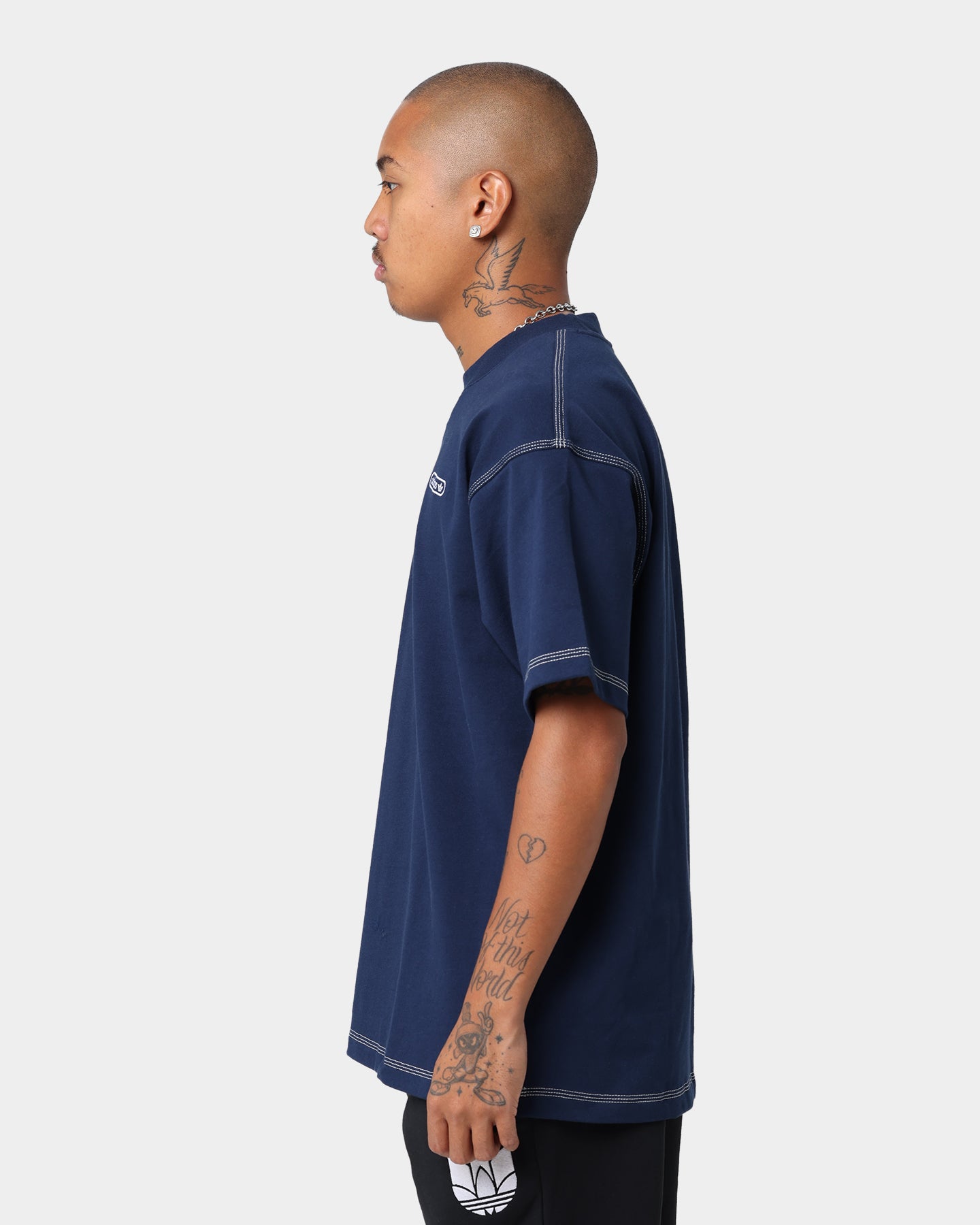 Adidas Men's WW Short Sleeve T-Shirt - Comfortable Cotton Crew Neck Tee for Casual Wear & Sports | Collegiate Navy Blue | Perfect for Gym, Running & Everyday Outfits