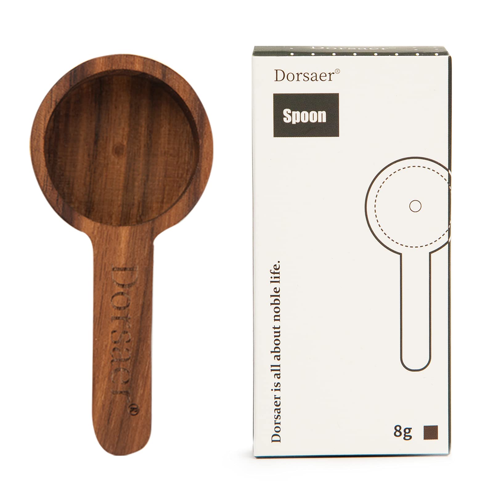 Long Wooden Scoop for Canisters - Measuring Spoon for Coffee Beans, Ground Coffee, Protein Powder, Spices, Tea & Bath Salts | Perfect for Kitchen, Coffee Bar & DIY Projects