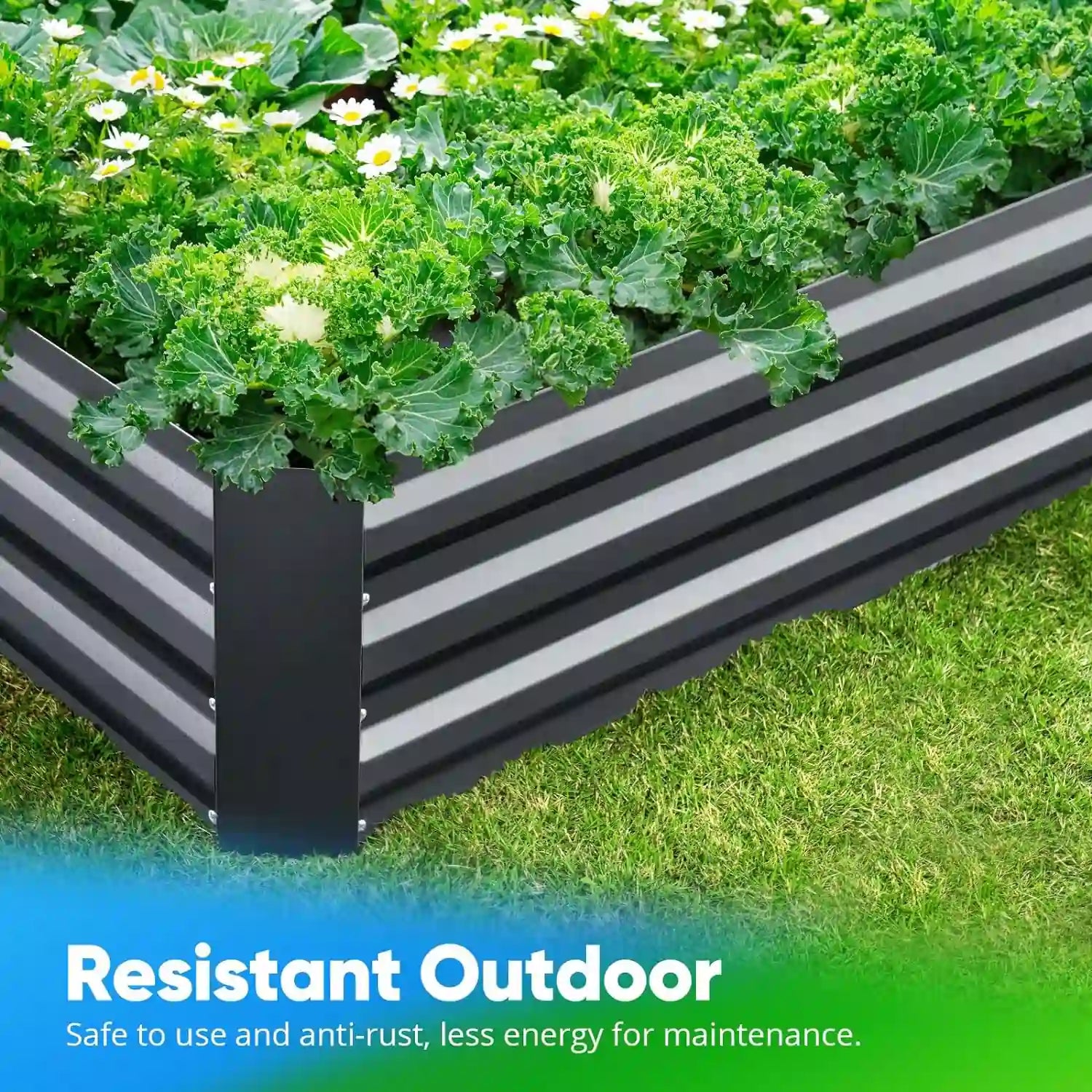 Durable Galvanized Steel Raised Garden Bed with Protective Netting - Perfect for Outdoor Gardening, Vegetables, Flowers, and Herbs