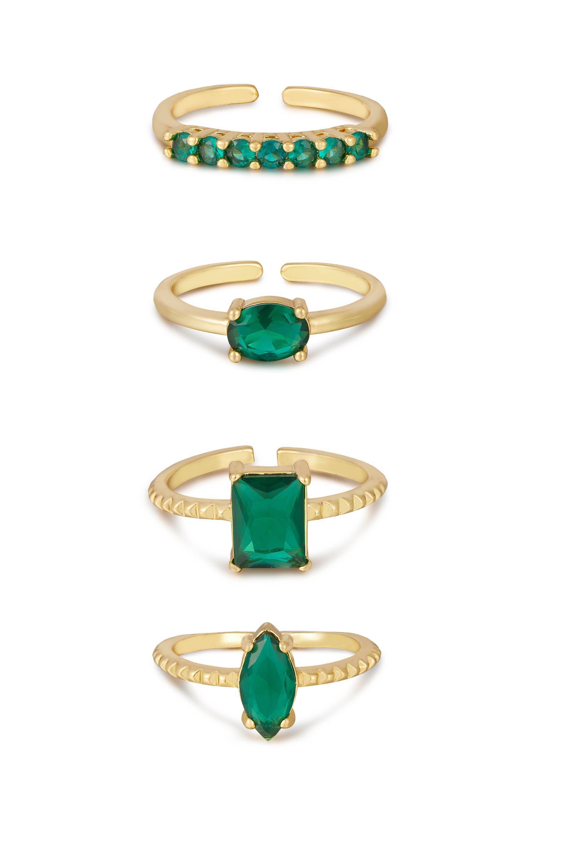 Green With Envy Ring Set - Elegant Emerald Green Jewelry for Women | Perfect for Weddings, Parties & Special Occasions