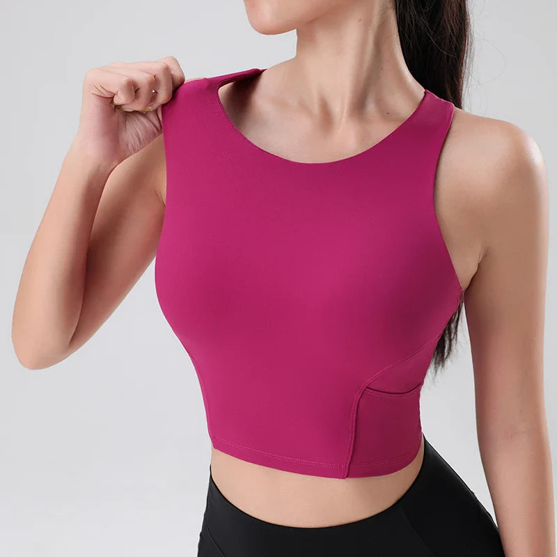 Women's Sexy Yoga Sports Bra - Comfortable Wireless Fitness Top for Autumn & Winter Workouts - Perfect for Gym, Yoga, and Daily Wear
