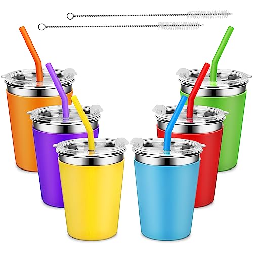 6PCS 12oz with Silicone Straws