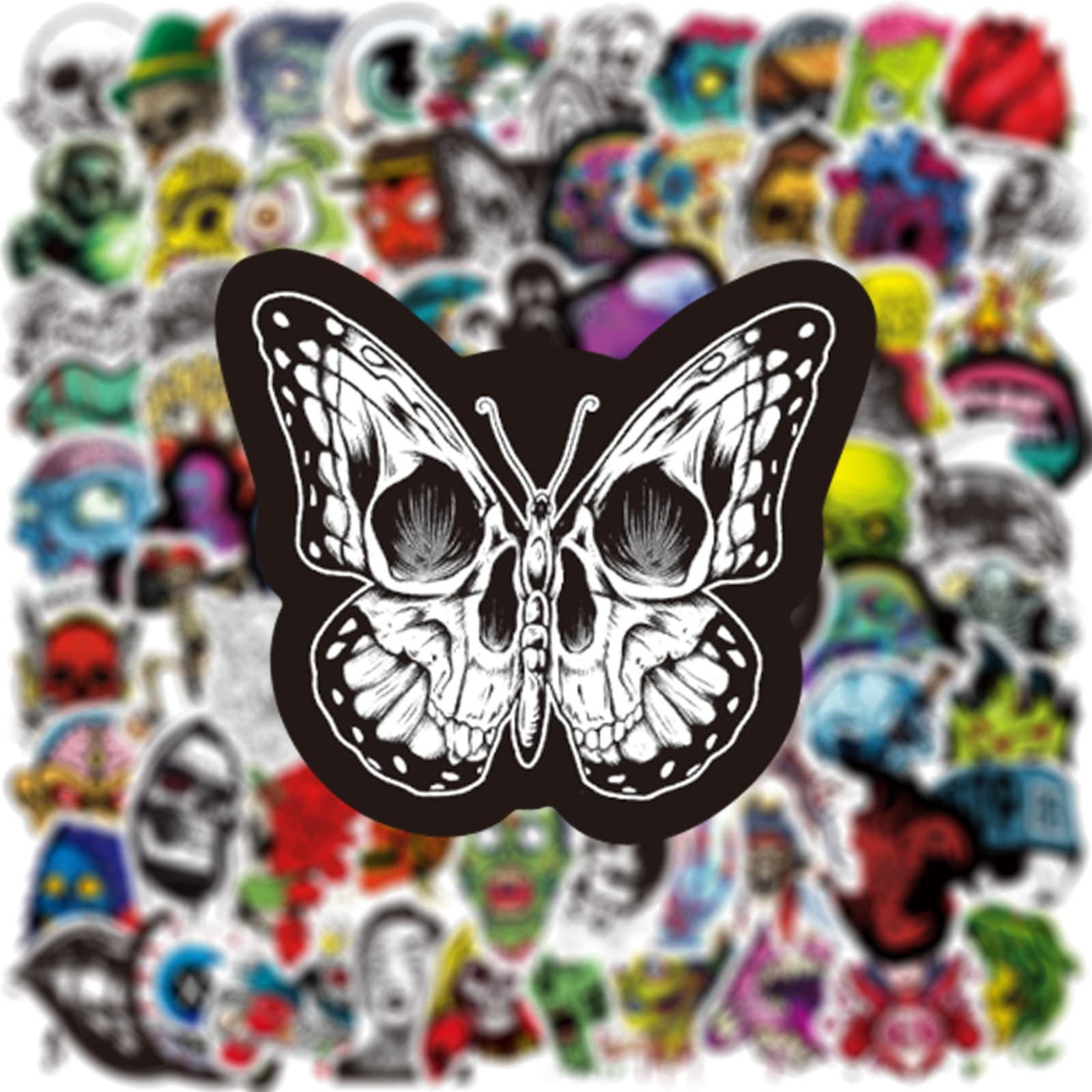 Anime Stickers for Teens - 200-Pack Horror Theme Waterproof Vinyl Decals for Notebook, Guitar, Luggage & Water Bottle - Cool Neon Sign Stickers for Room Decor, DIY Crafts & Gift Giving