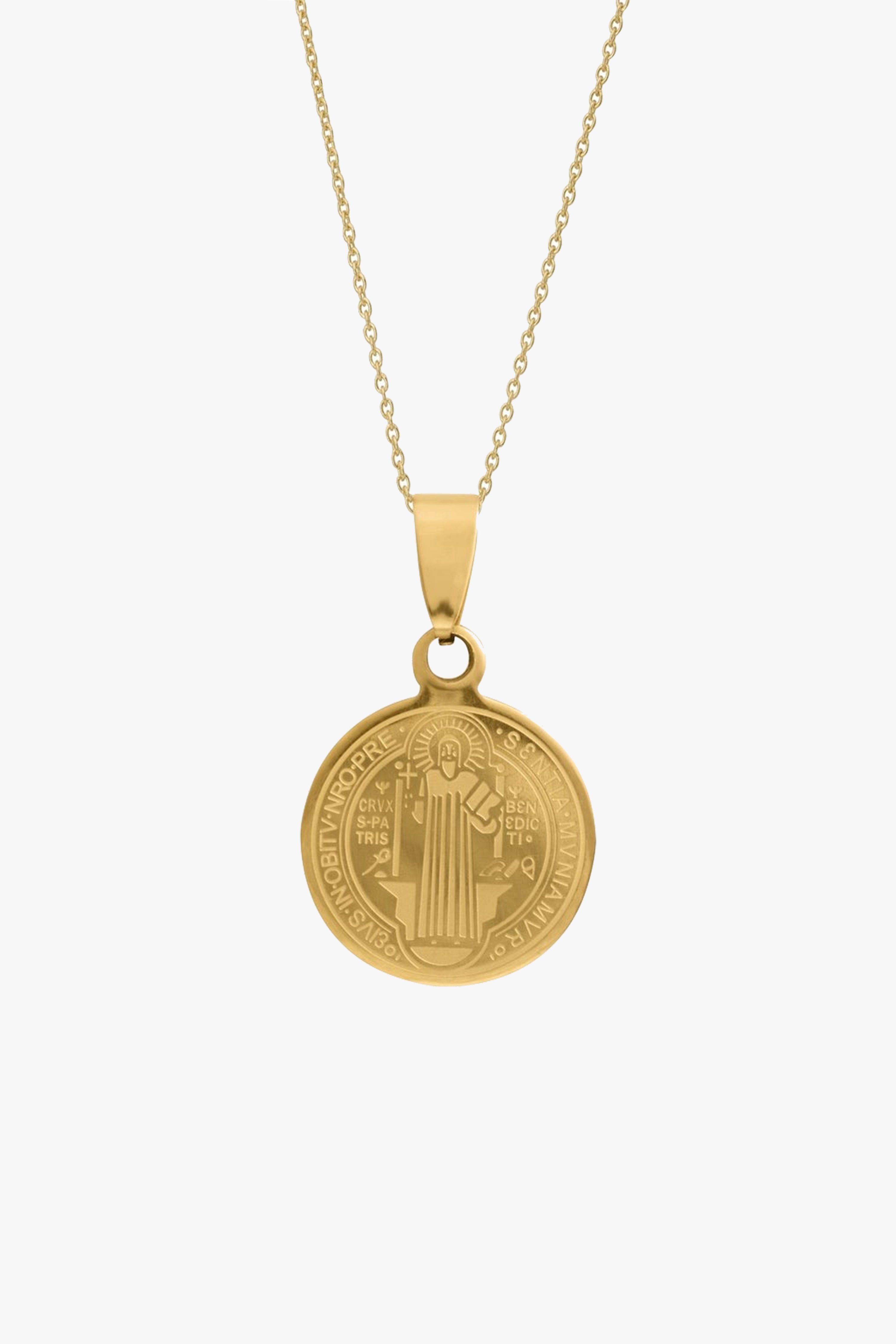 Gold Saints Circle Necklace - Elegant Religious Jewelry for Women & Men - Perfect for Church, Weddings & Everyday Wear