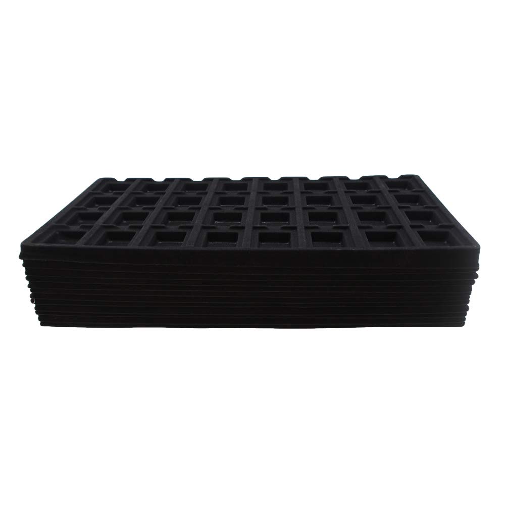 12-Piece Cowhide-Black 32-Slot Flocked Jewelry Tray Inserts - Premium Earring Storage & Display Organizer for Retail Merchandising and Boutique Showcases