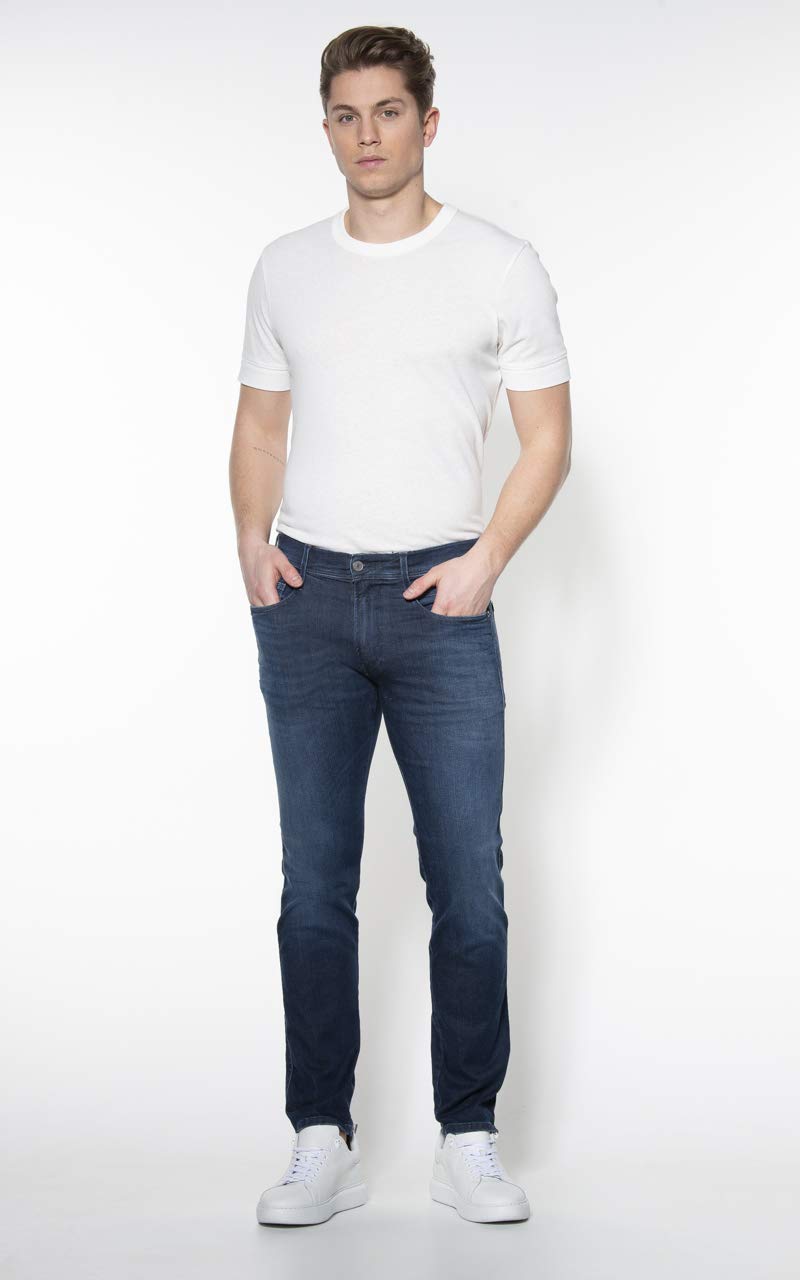 Replay Men's Slim Fit Single Jeans - Classic Blue Denim Pants for Casual Wear & Everyday Style | Perfect for Work, Outings & Date Nights