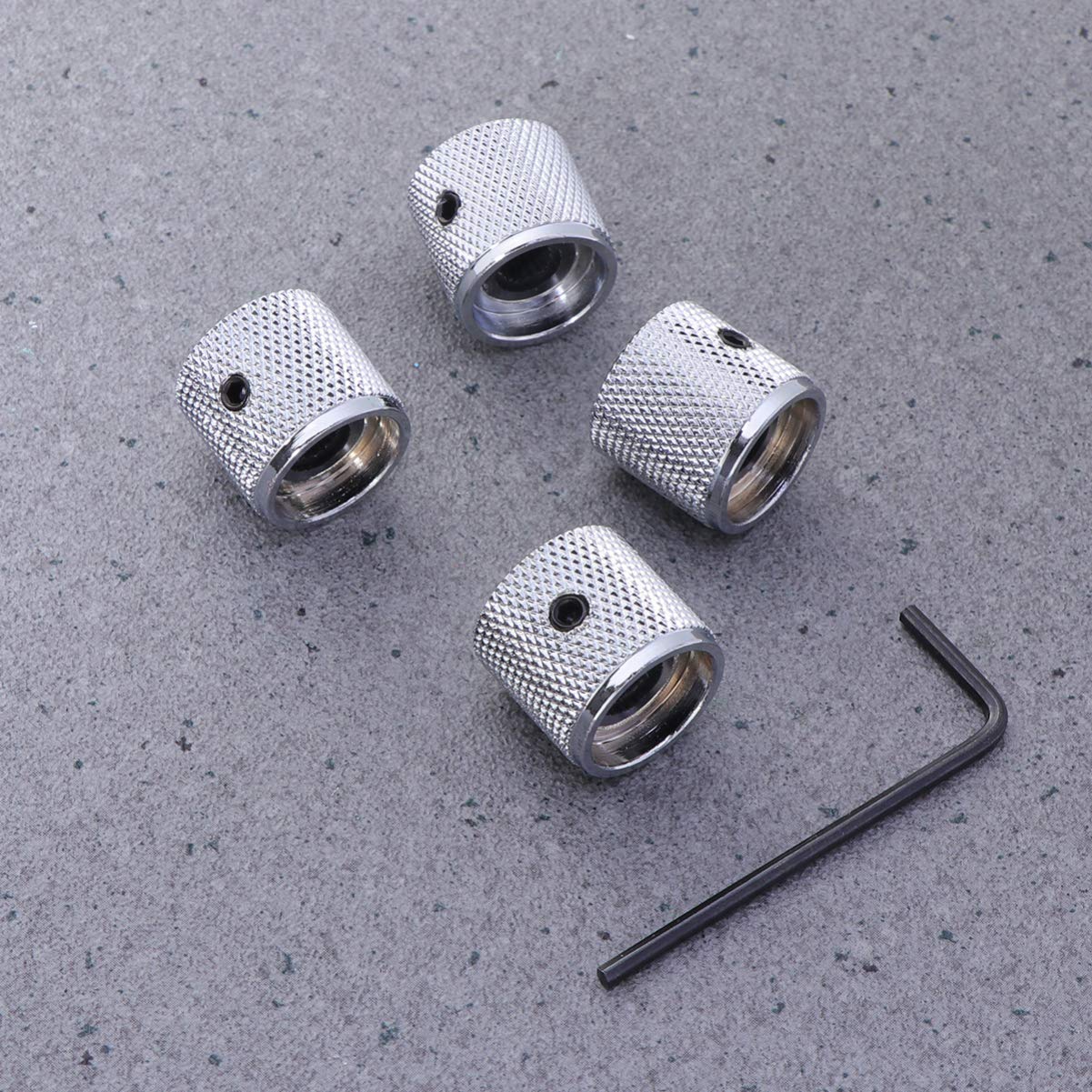 Healifty 5-Piece Electric Guitar Volume & Tone Control Knobs Set - Metal Dome Knobs with Keys & Screws for Electric Guitar or Bass (Brass) | Perfect for DIY Guitar Repair & Customization