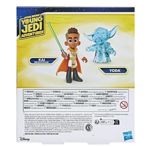 STAR WARS Pop-Up Lightsaber Training Toy Set - Kai Brightstar & Yoda 4-Inch Action Figures for Kids Ages 3+ | Preschool Toys for Boys & Girls | Lightsaber Duel Play & Collectible Display