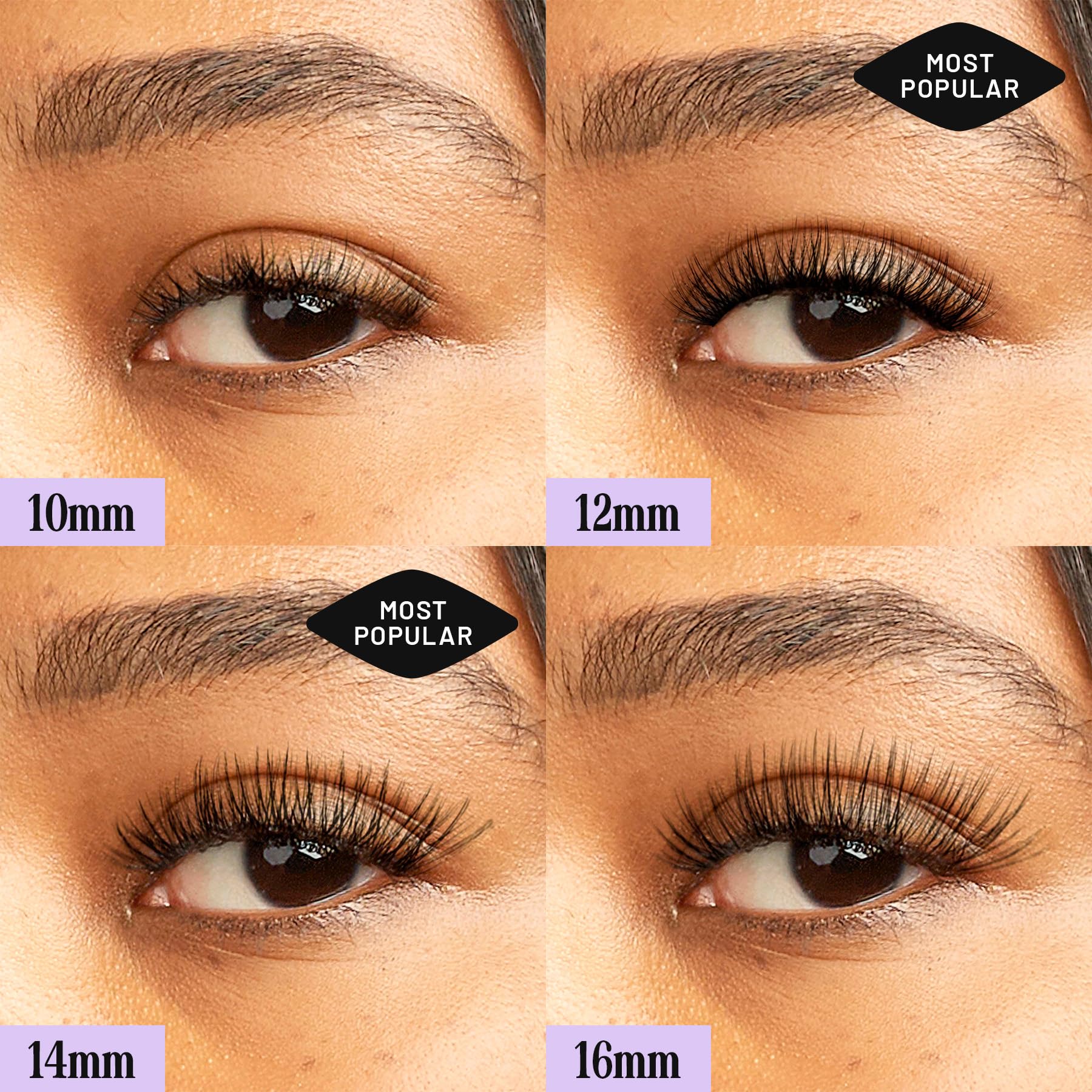 Lilac St - Natural Faux Eyelash Clusters 12mm - Soft DIY Lash Extensions for Everyday Wear - Lightweight, Reusable & Cruelty-Free - Perfect for Weddings, Parties & Special Occasions - Vegan & Women-Owned (10 Lashes)