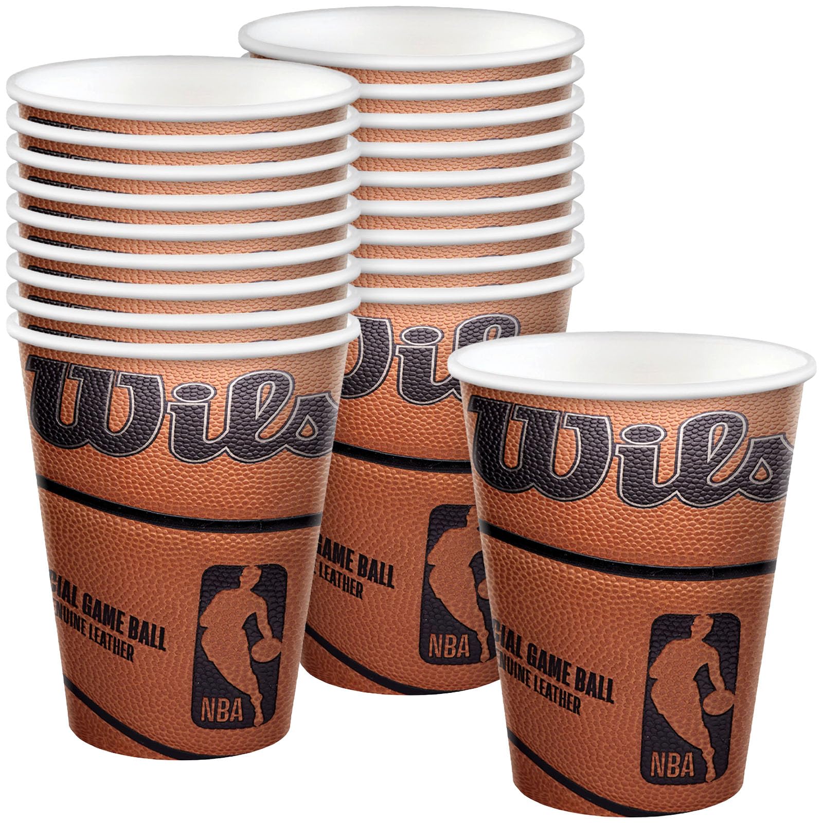 Spalding Basketball Party Cups - 9oz (Pack of 18) | NBA Themed Plastic Drink Cups for Sports Parties, BBQs & Game Nights