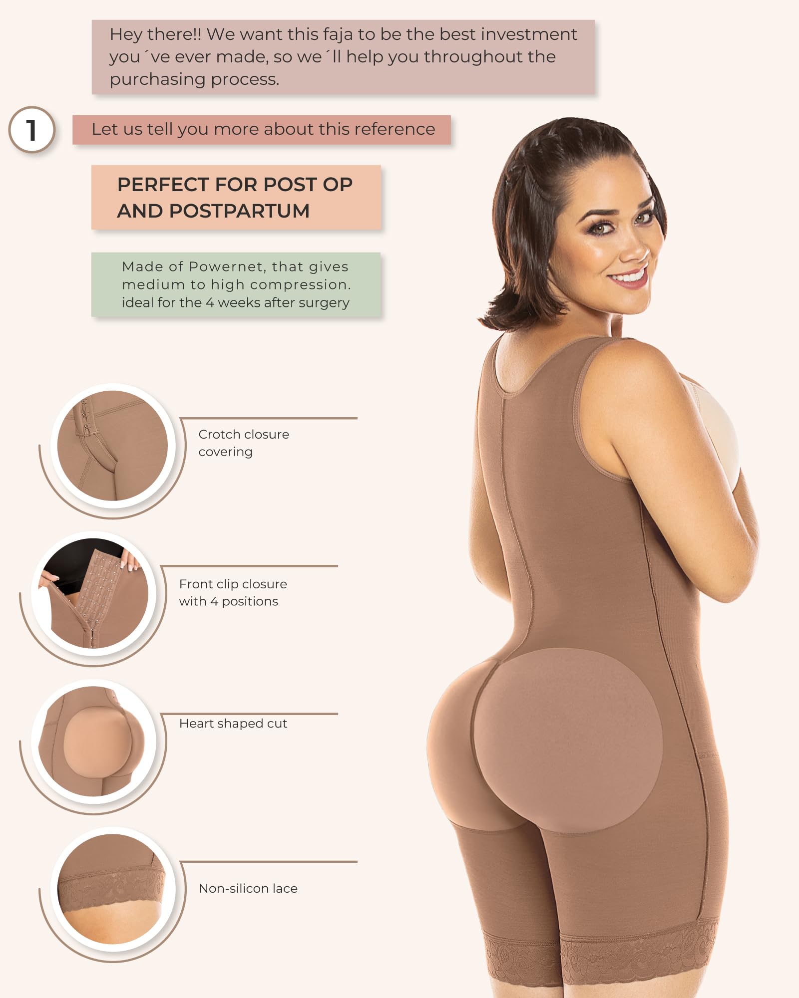 Post-Surgery Compression Garment - Colombian Fajas for Women - Perfect for Postpartum, Tummy Tuck & Liposuction Recovery