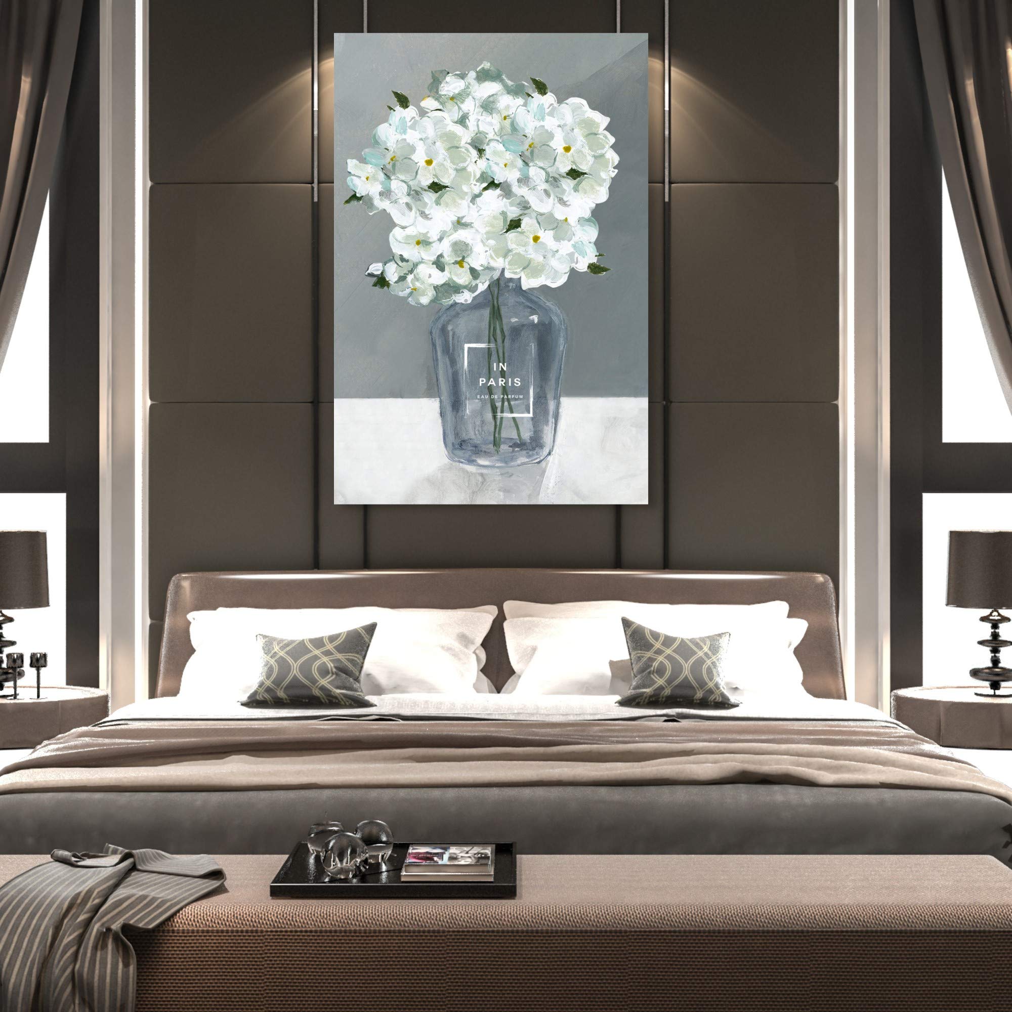 Oliver Gal Floral Wall Art Canvas Print - Hydrangeas Home Decor, 30x45 Inches, Gray & White - Perfect for Living Room, Bedroom & Office Decor