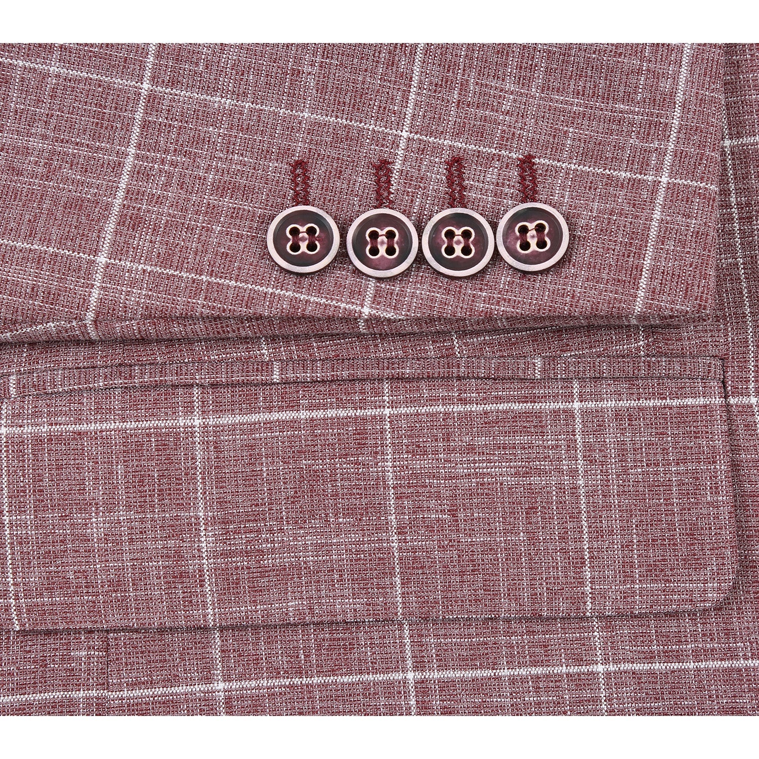 Stylish Single Breasted Windowpane Blazer for Men - Wine Red Business Casual Jacket | Perfect for Office Wear, Weddings & Formal Events