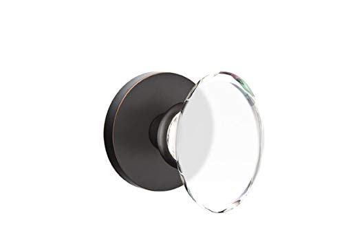 Emtek Passage Set with Disk Rosette & Hampton Knob - Oil Rubbed Bronze Finish for Interior Doors - Perfect for Bedrooms, Bathrooms, and Closets