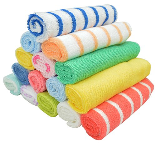 8-Piece Set of 20x20cm Baby Washcloths - Soft Infant Towels for Bathing, Feeding & Drool - Gentle Newborn Burp Cloths & Handkerchiefs (Perfect for Nursery, Diaper Bag & On-the-Go)