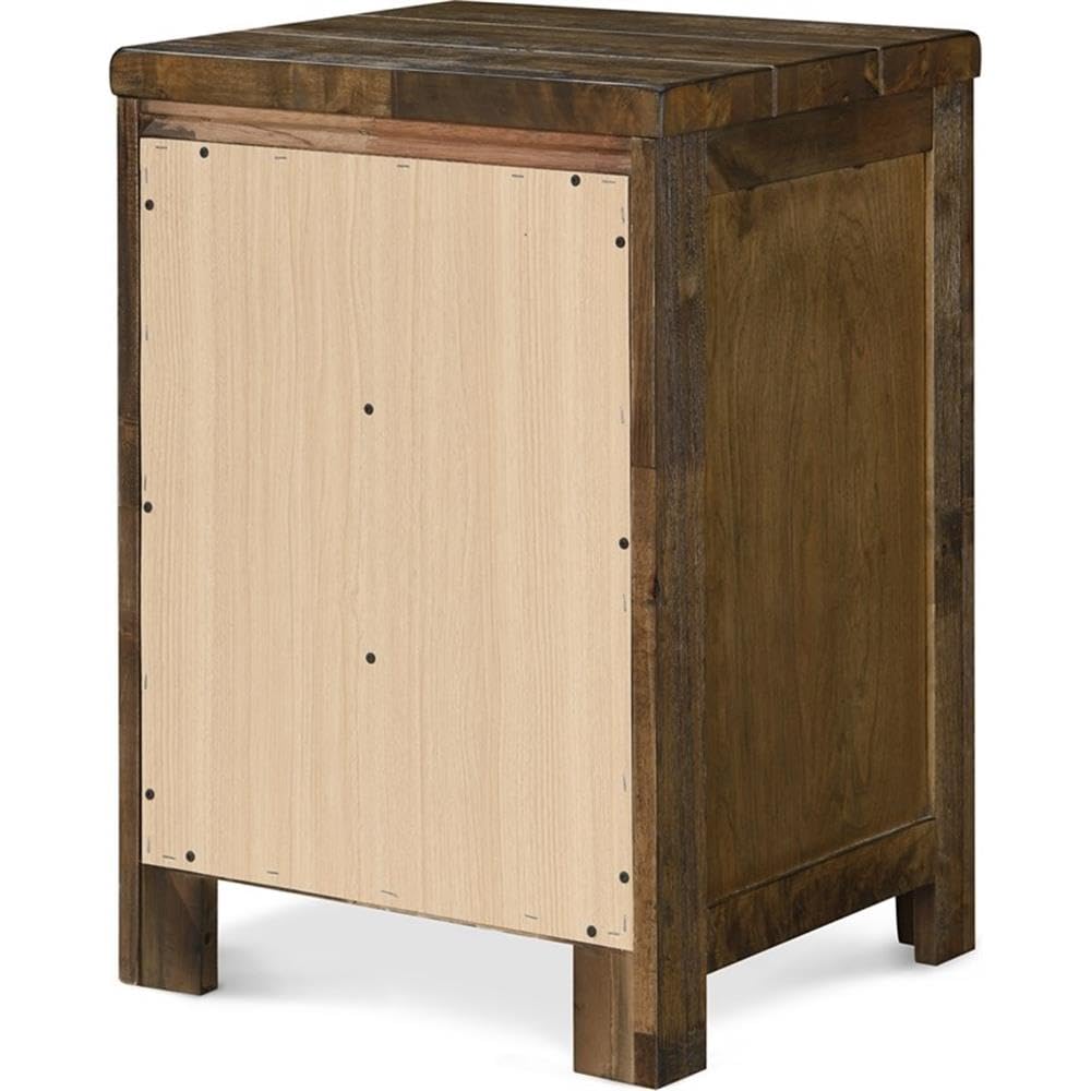 Finch Stratford Farmhouse Wooden Nightstand with 3 Drawers - Rustic Brown Bedside End Table with Space Saving Design for Bedroom, Living Room, or Office