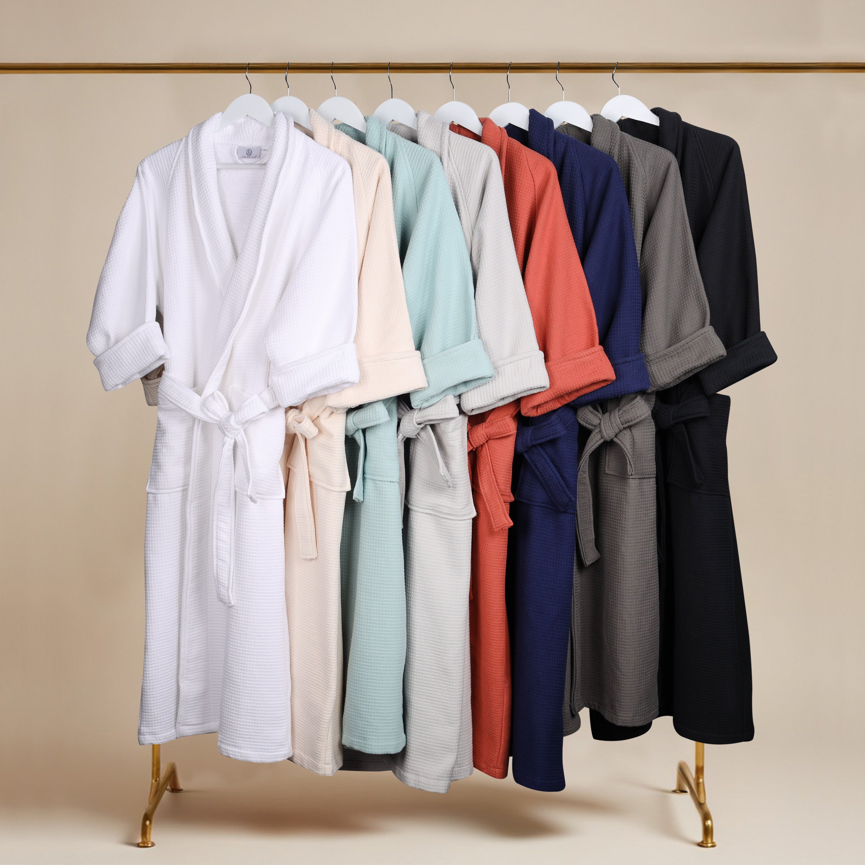 Premium Waffle Weave Cotton Bathrobe - Ultra Soft & Lightweight Unisex Oversized Robe for Men & Women | Perfect for Spa, Lounge & Post-Shower Comfort