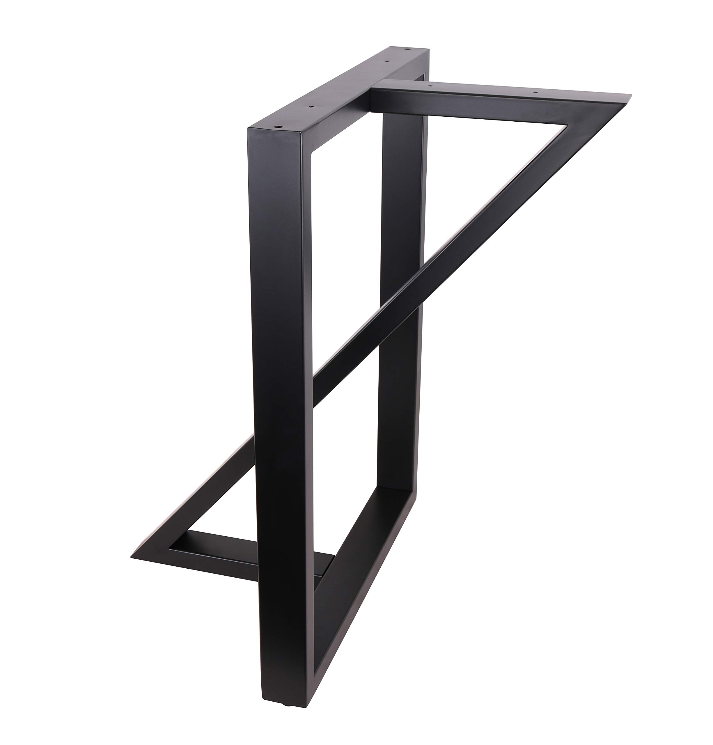 2 Pack Black Z-Shaped Steel Table Legs - Heavy Duty Industrial Style for Dining Tables, Office Desks, Kitchen Islands & Computer Workstations - Durable & Sturdy Metal Legs Set of 2