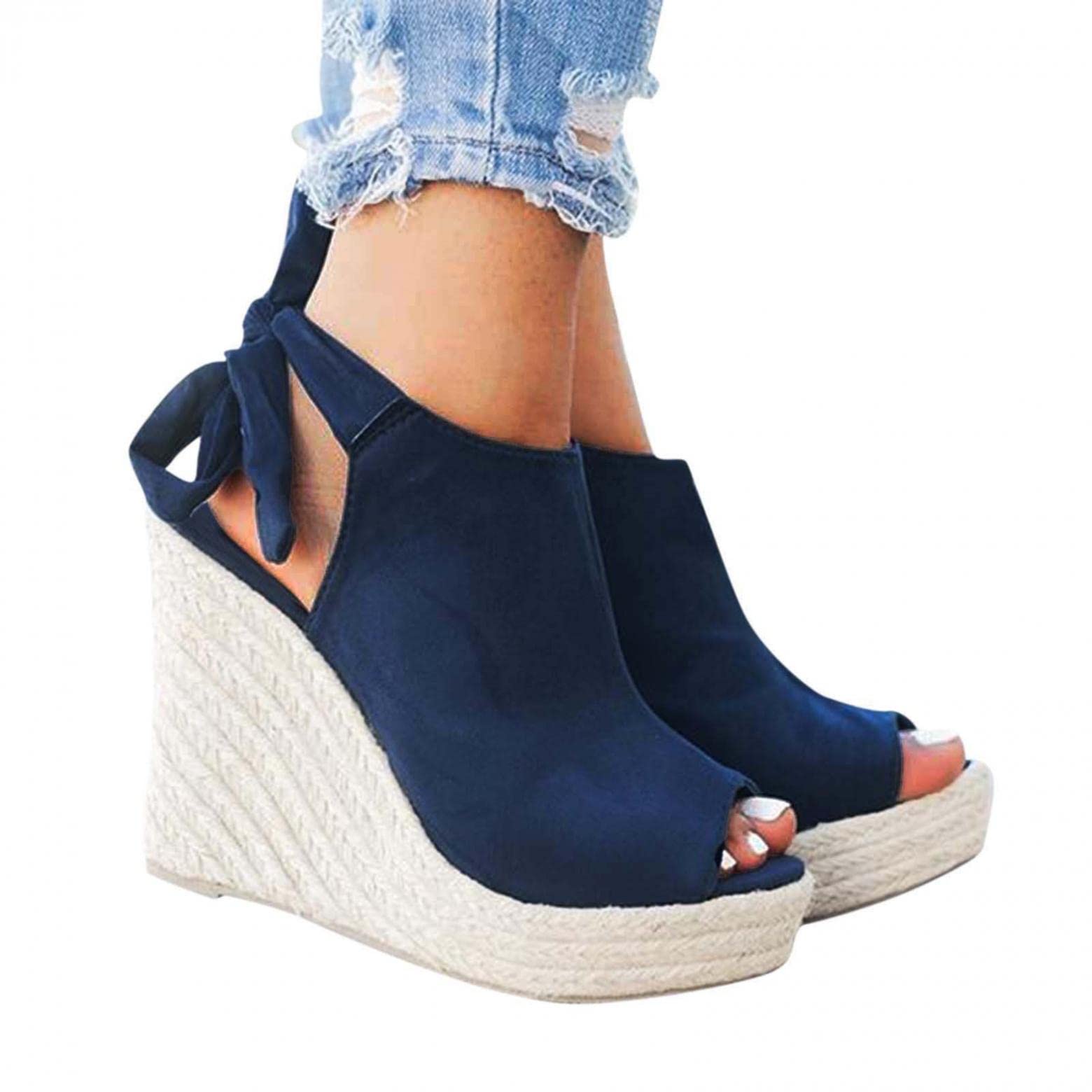 UMIYI Women's Casual Summer Sandals - Hollow Out Ankle Strap Covered Toe Wedge Sandals for Women & Girls | Perfect for Beach, Vacation & Everyday Wear