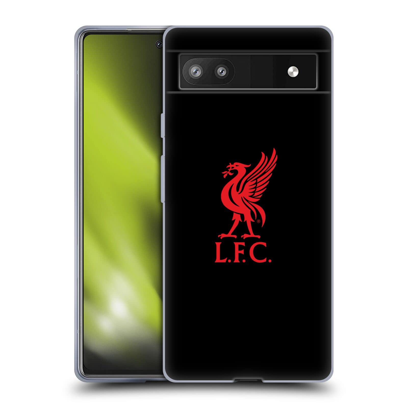 Head Case Designs Officially Licensed Liverpool FC Red Logo On Black Liver Bird Soft Gel Case for Google Pixel 6a - Perfect for Matchdays & Fan Showcases