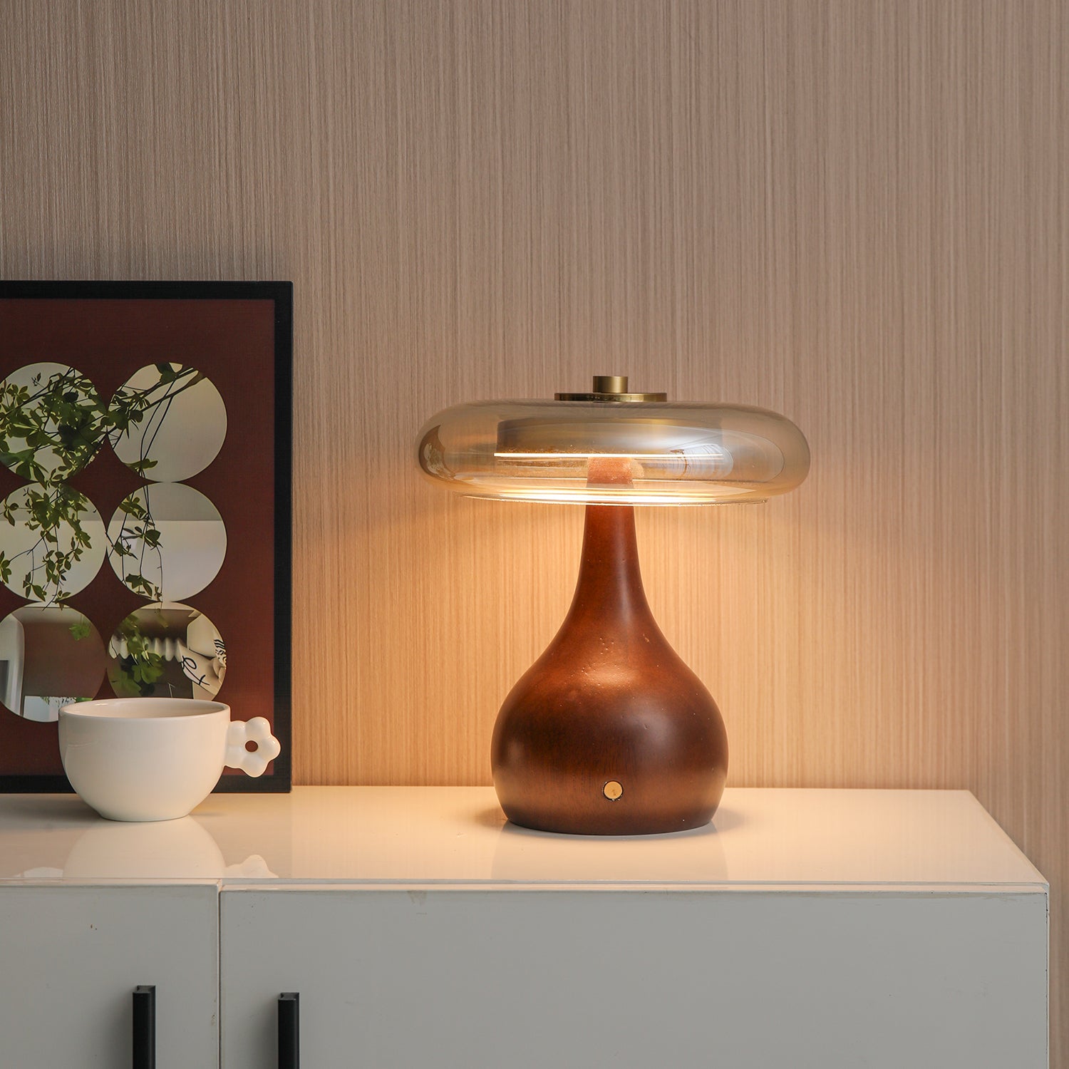Theo Table Lamp - Modern LED Nightstand Lamp with USB Port, Touch Control, 3 Color Temperatures - Perfect for Bedroom, Living Room, Office & Study Desk Lighting