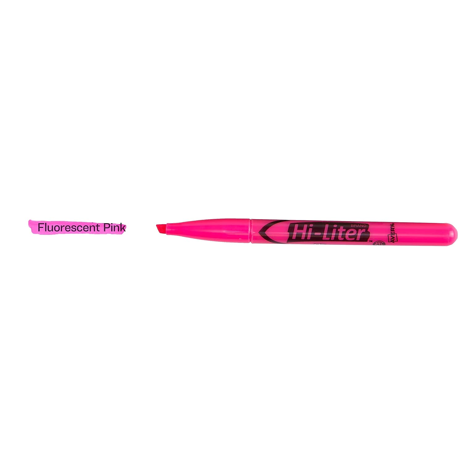 Avery Chisel Point Fluorescent Pink Highlighter Pen - 12 Pack (1 DZ) - Durable Plastic Tip, Washable Ink, ACMI Certified - Perfect for Office, School, Note-Taking & Book Marking