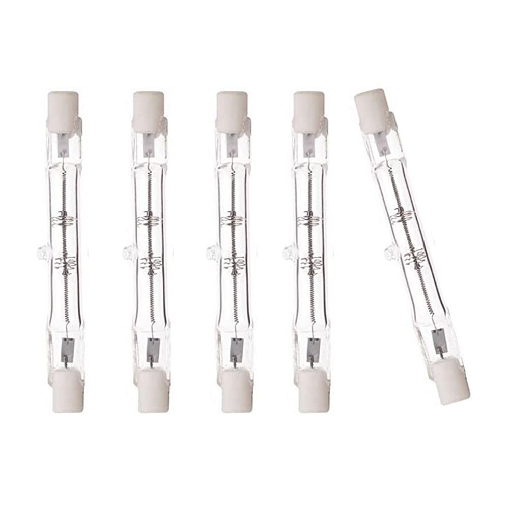 78mm 200W Halogen Light Bulbs J Type Double Ended T3 Quartz Tube Lamps - 120V 200W Flood Lights for Work, Security, Landscape, Floor Lamps - Pack of 5 - Perfect for Workshop, Outdoor Security, Garden Lighting & Home Decor