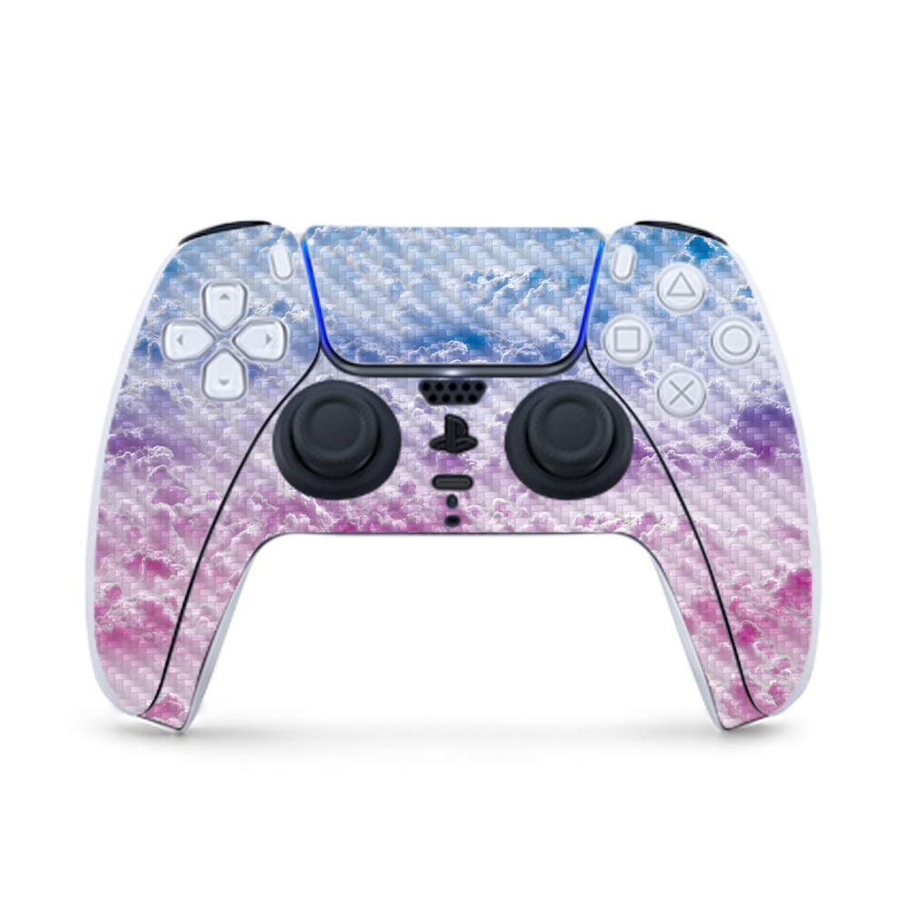 MightySkins Carbon Fiber Skin for PS5 Controller - Candy Clouds Design | Protective & Durable Textured Finish | Easy to Apply & Remove | Made in USA | Perfect for Gaming, Customization & Gift Giving