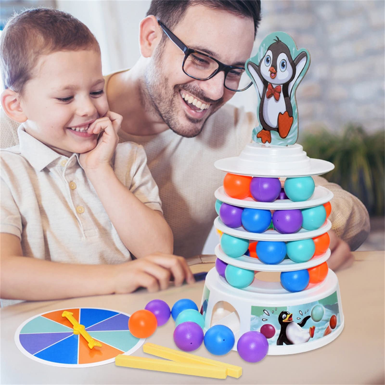 Balancing Penguin Stacking Game - Fun Family Board Game for Kids & Adults | Educational Fine Motor Skills Toy | Parent-Child Interaction Activity | Perfect for Birthday Gifts & Indoor Family Game Nights