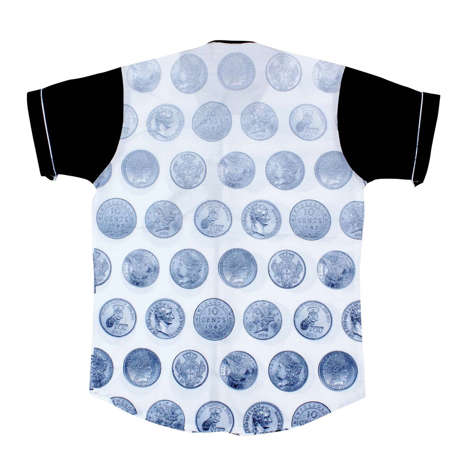 Trendy MashUp Coin Print White T-Shirt for Men & Women | Vintage Style Graphic Tee for Casual Wear, Street Fashion & Everyday Outfits