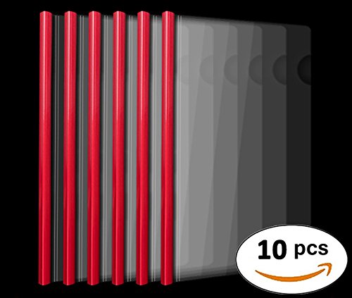 10mm Sliding Bar Plastic File Folders - 18C, 40 Sheet Capacity, Transparent A4 Report Covers for Resume, Presentation & Document Organization (10-Pack) - Perfect for Office, School & Home Filing Systems