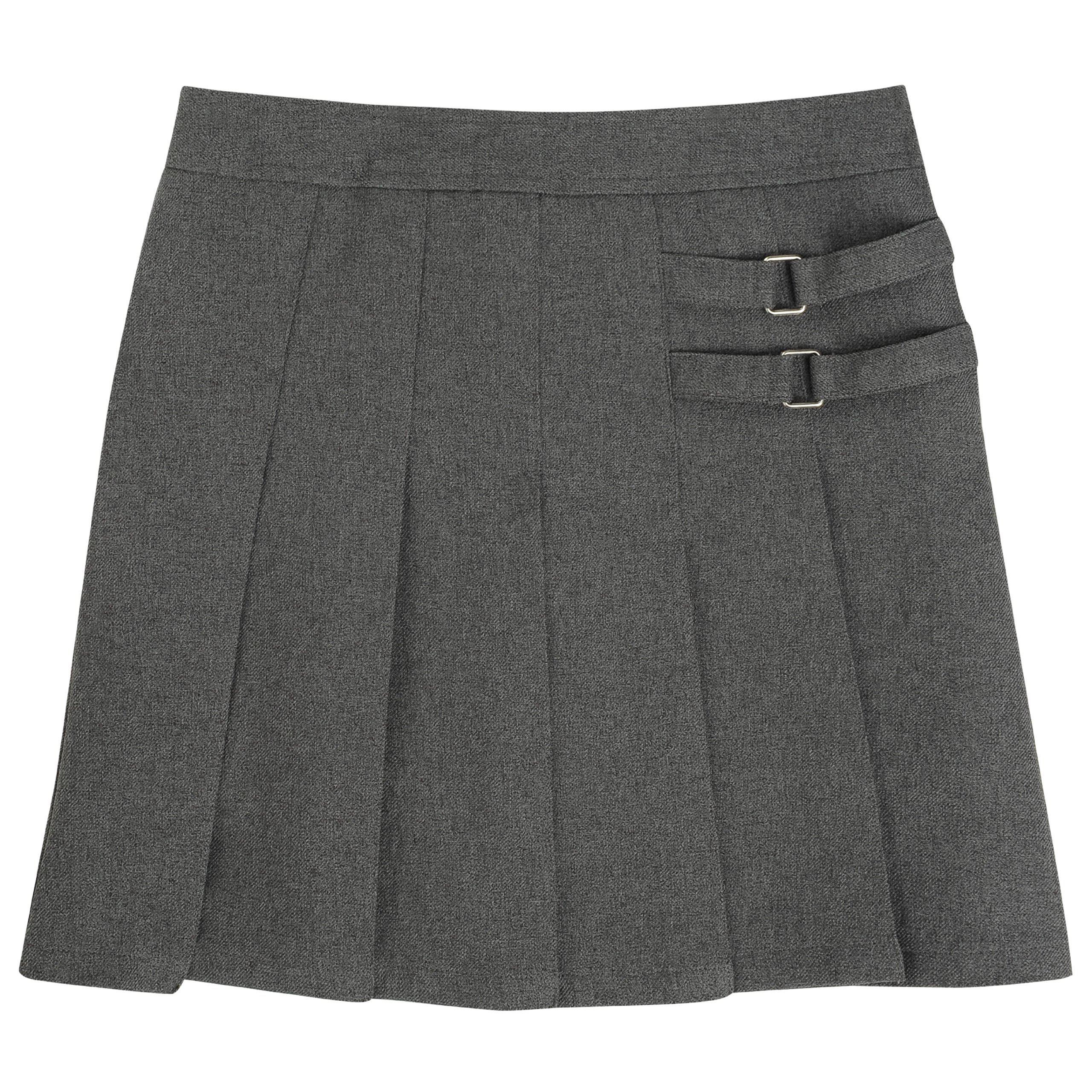 French Toast Big Girls' Pleated Scooter Skirt with Side Buckle Accent - Gray (Sizes 7-20) | Perfect for School, Church & Casual Outfits