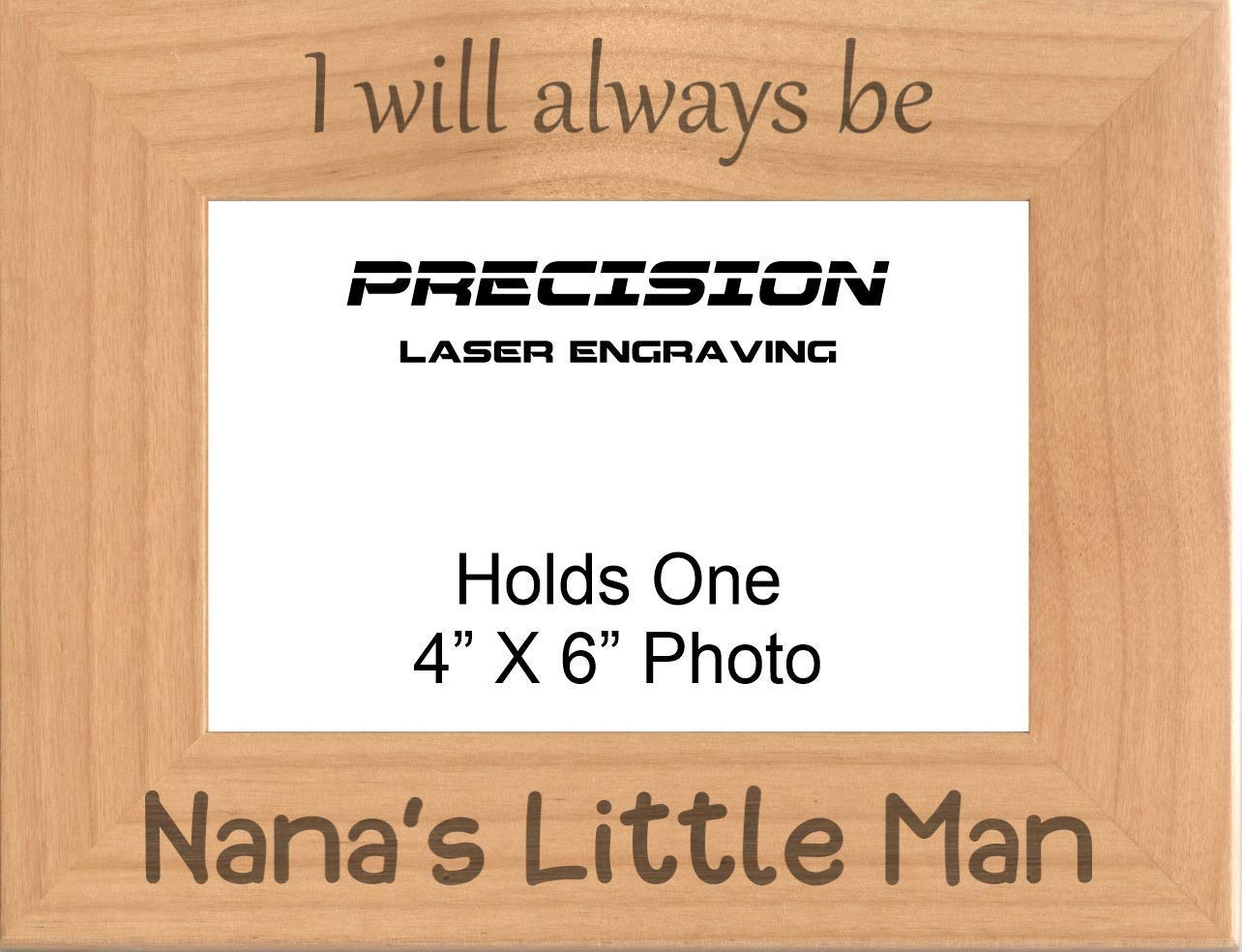 Engraved Wood Picture Frame - Nana's Little Man Gift for Grandma | Mother's Day Keepsake