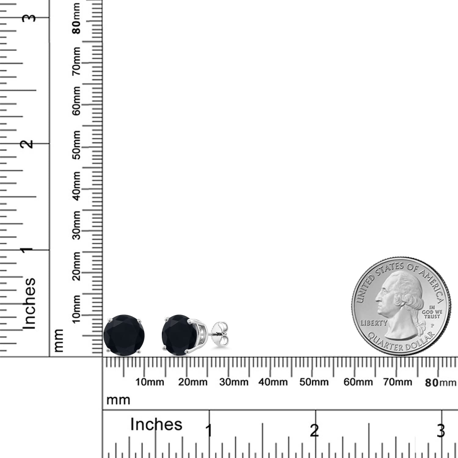 Gem Stone King 10MM Round Birthstone Stud Earrings for Women & Men | 925 Sterling Silver Fine Jewelry | Perfect Gift for Mom, Wife, Her | Anniversary, Birthday, Christmas Present