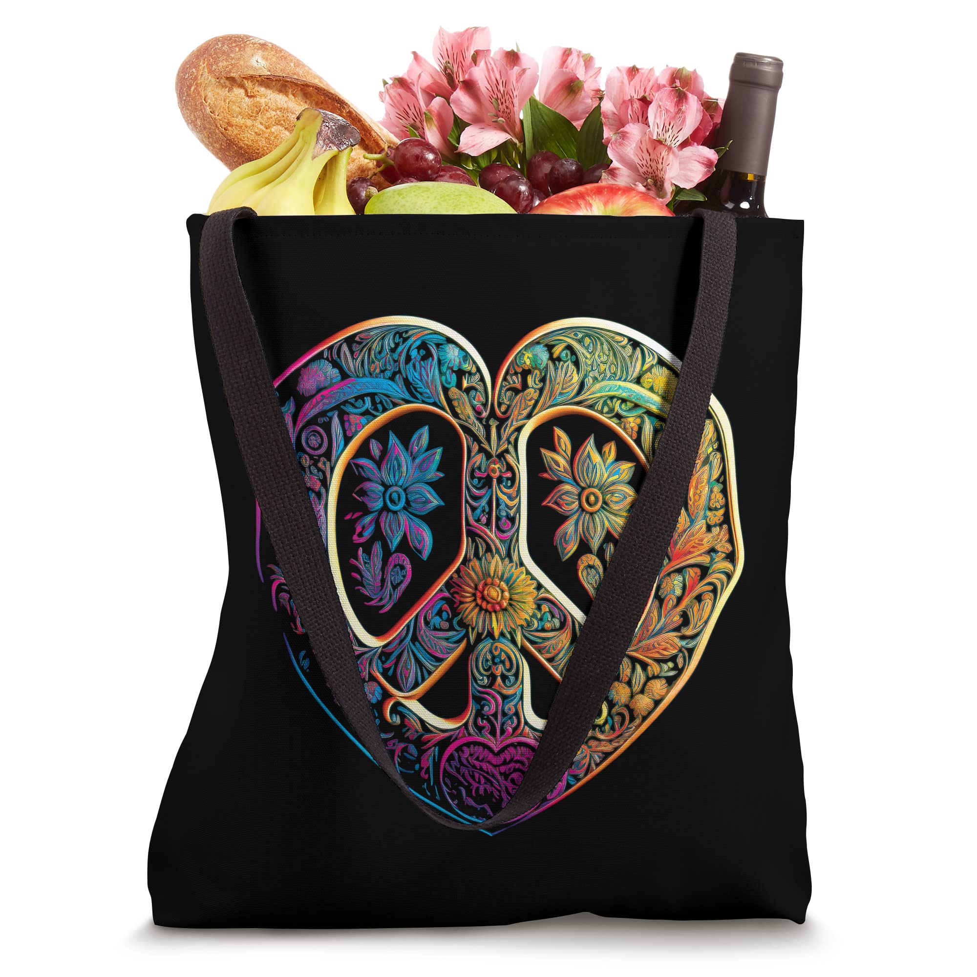 Peace and Love Tote Bag - Eco-Friendly Cotton Canvas Shopper for Women & Men - Perfect for Grocery Shopping, Beach Trips & Everyday Use