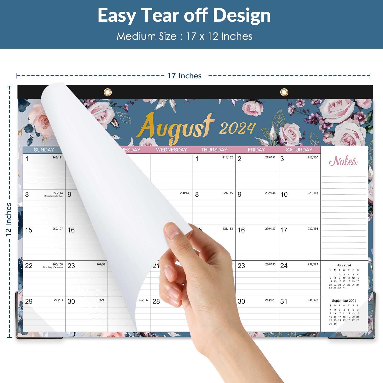 2024-2025 Academic Desk Calendar Planner | 18 Months (July 2024 - December 2025) | 17