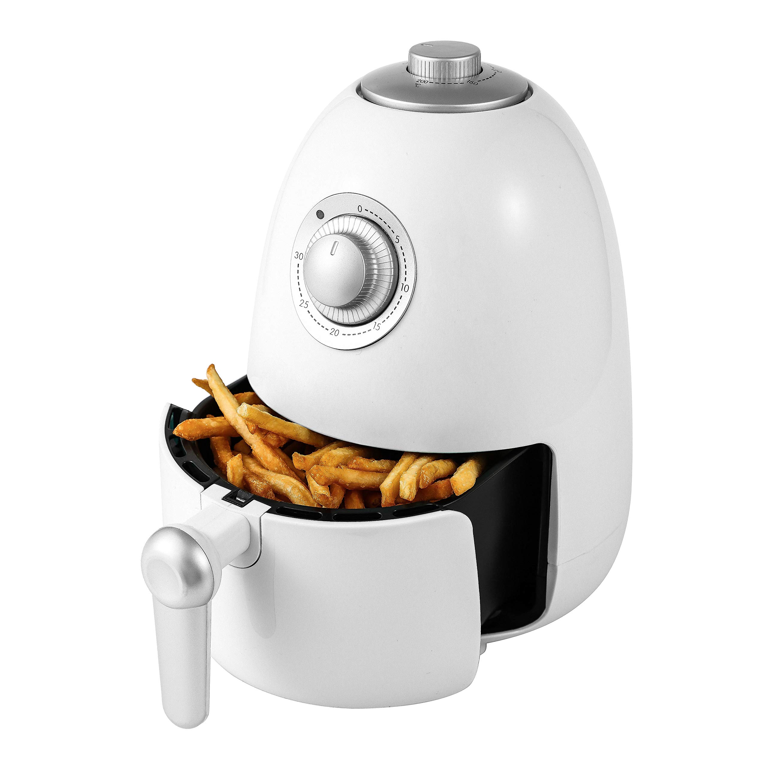 Brentwood Appliances AF200W 2-Quart Small Electric Air Fryer with Timer & Adjustable Temperature Control - White - Perfect for Healthy Cooking, Snacks & Small Family Meals