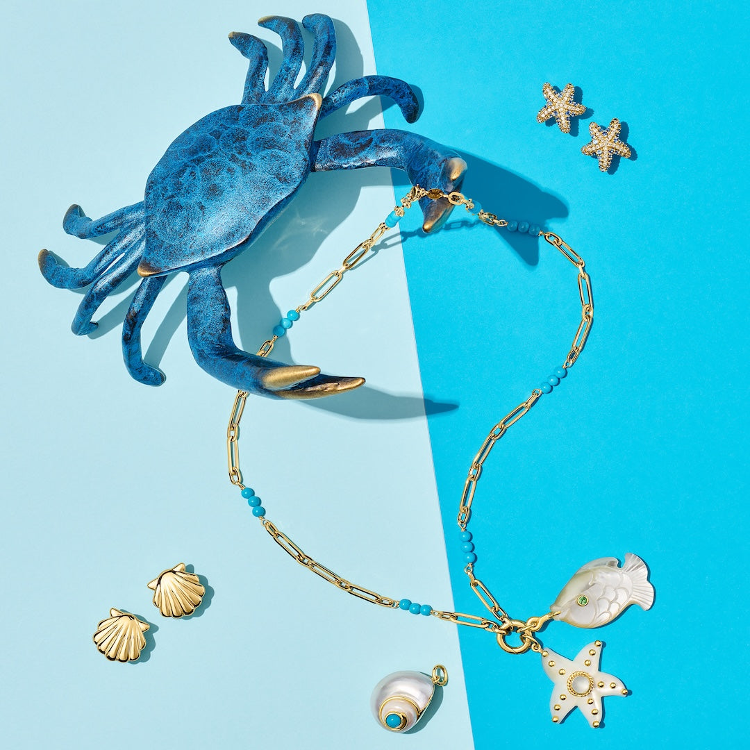 Exquisite Sapphire & Diamond Starfish Earrings - Elegant Jewelry for Women - Perfect for Beach Weddings, Summer Parties & Gift Giving