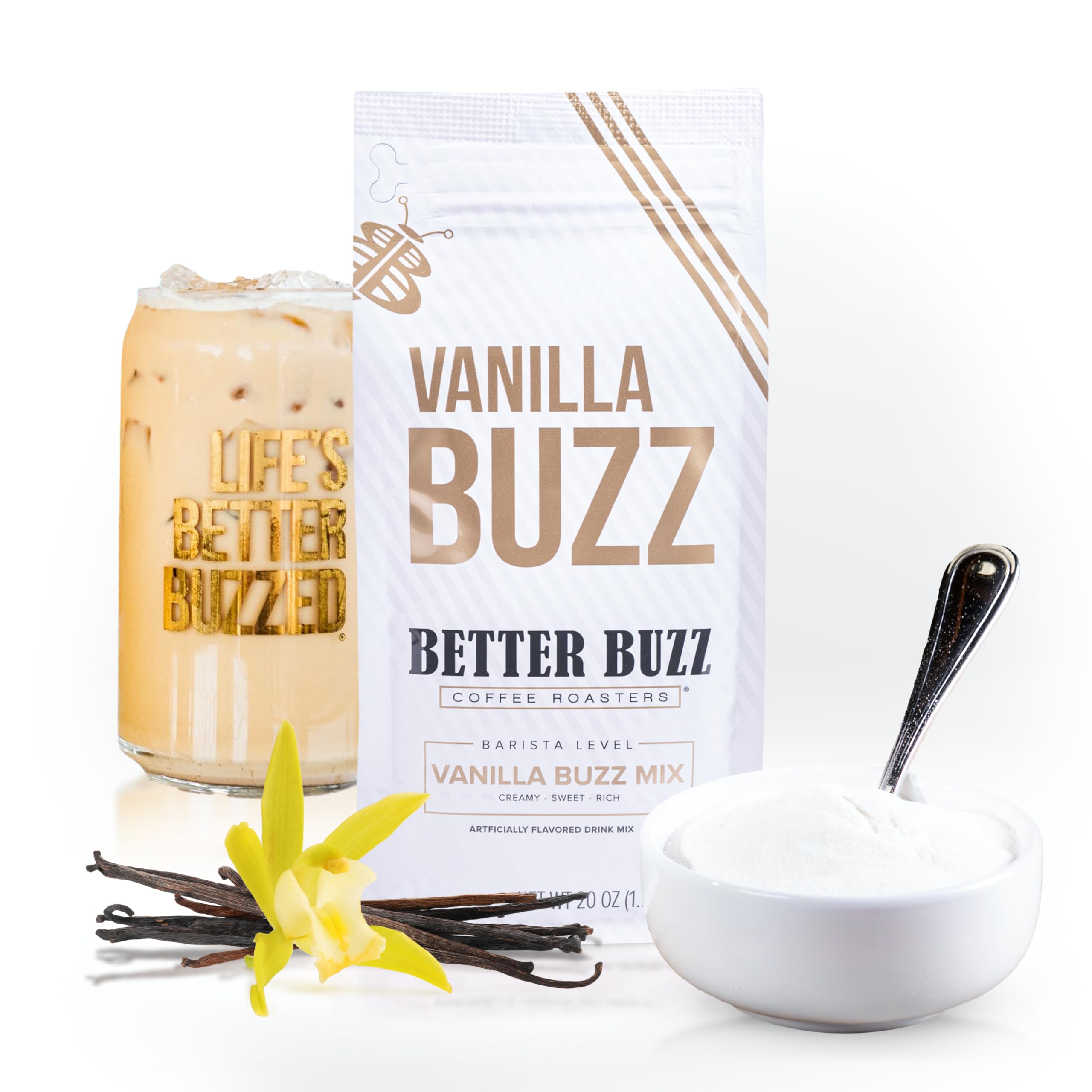 Better Buzz Vanilla Coffee Creamer 20oz - Powder Mix for Lattes & Coffee
