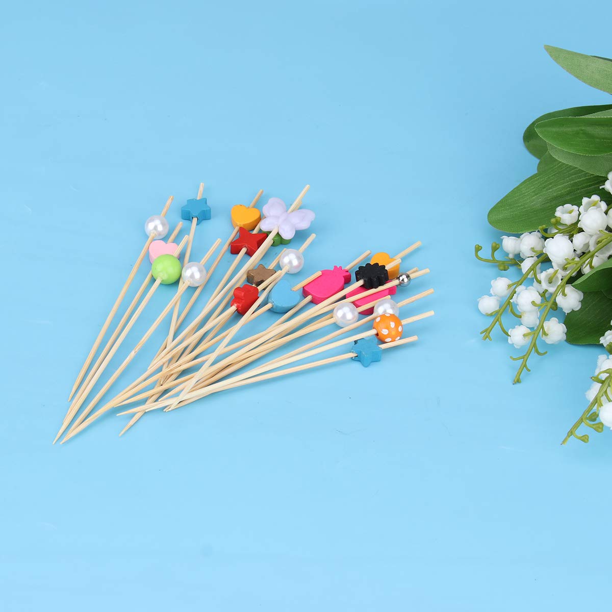 100pcs Colorful Fruit Picks for Cocktails, Desserts & Party Platters - Cabilock Reusable Plastic Skewers for Appetizers, Cheese, Fruits & Snacks - Perfect for Weddings, BBQs & Entertaining
