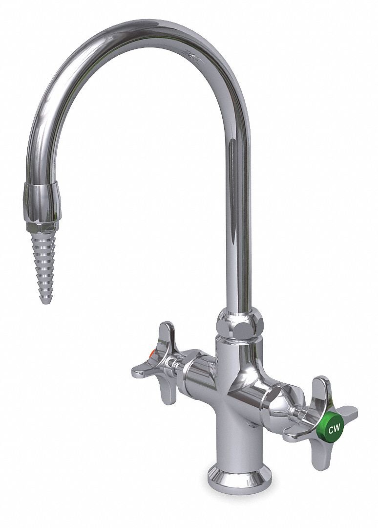 Stainless Steel Gooseneck Faucet with Barbed Nozzle - High Arc Spout for Kitchen Sink, Bar, RV & Outdoor Use - Easy Deck Mount Installation