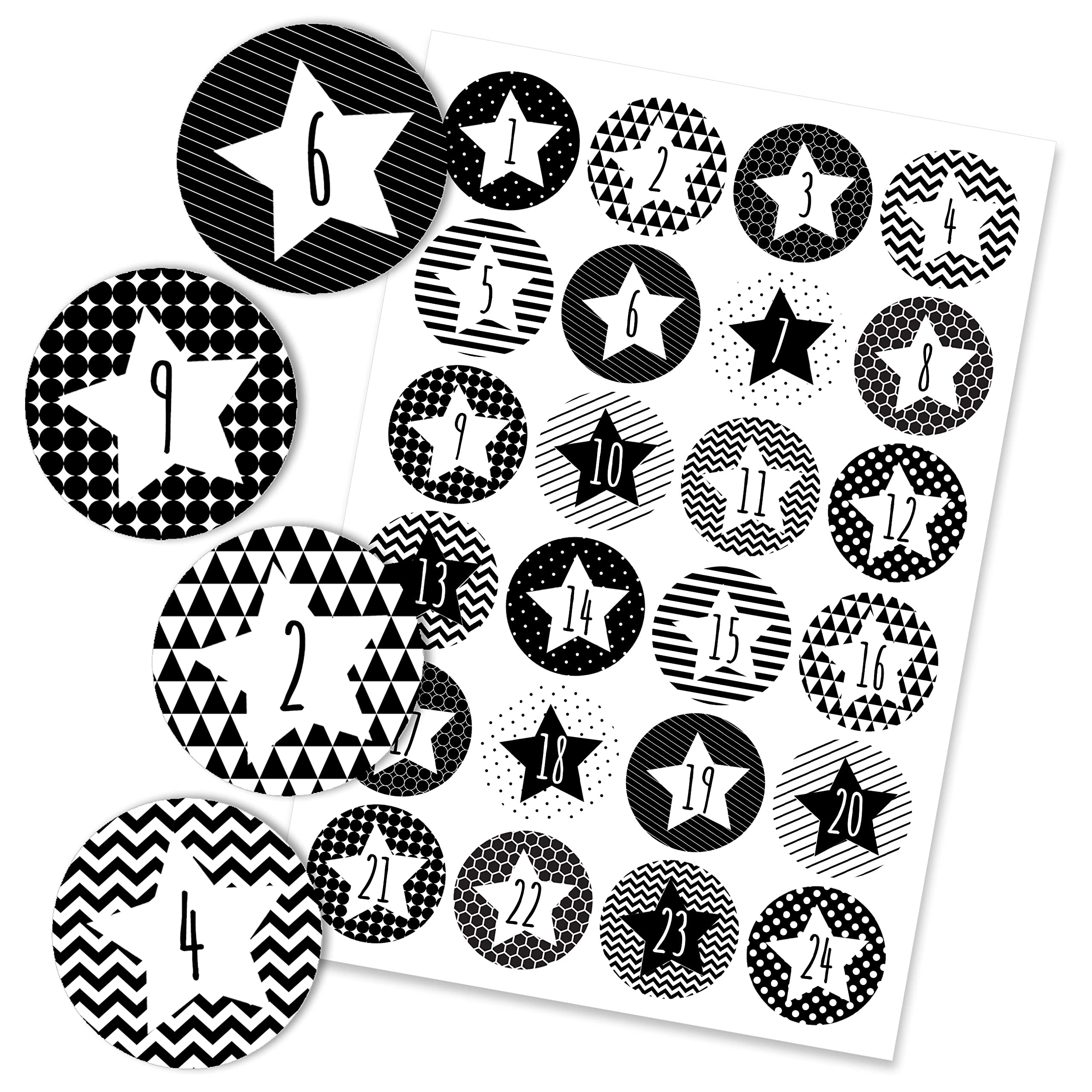 24-Piece DIY Advent Calendar Number Stickers - Christmas Countdown Labels for Crafting & Filling - Perfect for Homemade Calendars, Gift Tags & Holiday Decorations